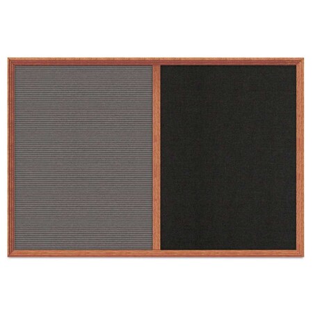 United Visual Products Enclosed Corkboard, 1 Door, 48"x36", 4" Fra UV3423-GOLD-CLOUD